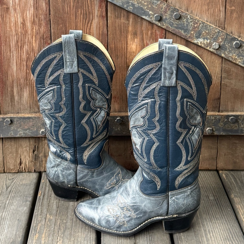 Vintage Texas Boot Co Women’s Butterfly Inlay 🦋 Cowboy Boots~ Made in the 🇺🇸